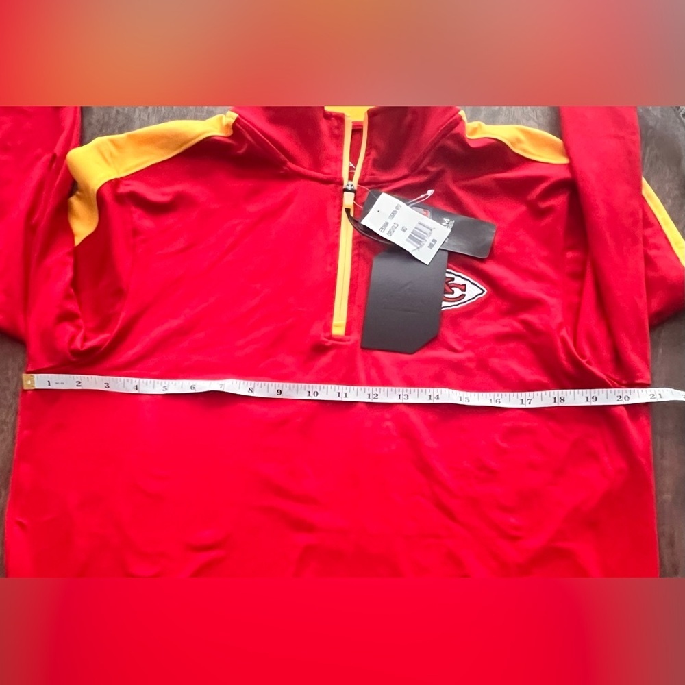 NWT NFL TEAM APPAREL Kansas City Chiefs Knit 1/4 Zip Pullover Jacket Size Medium - Picture 9 of 10